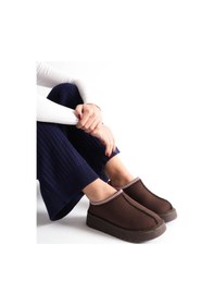 Resim Asle Kadın Acı Kahve Kışlık Kürklü Terlik Karışık - Çok Renkli 