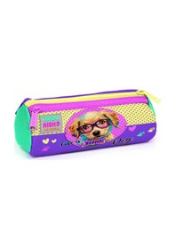 Resim Coral High Kids Sarı Pembe Sevimli Köpek Desenli Üç Bölmeli Kalem Çantası 22052 