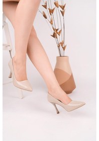 Resim Nesilshoes Nesil Shoes Senyo K72 Ten Rugan Baskı Topuklu Kadın Stiletto 