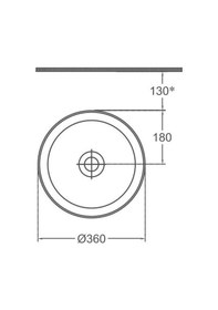 Resim Isvea Ion Tezgah Üstü Lavabo 36 CM 