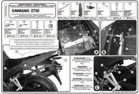 Resim Givi 443FZ Kawasaki Z 750 (04-06) Arka Çanta Demiri 