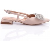 Resim Dgn 008 Kadin Taş Kurdelali Sandalet Bej Nubuk 