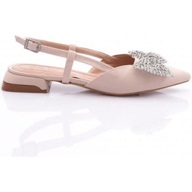 Resim Dgn 008 Kadin Taş Kurdelali Sandalet Bej Nubuk 