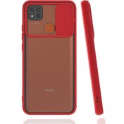 Resim Goocamp Redmi 9c Kılıf Lensi Kapak - Kırmızı Kirmizi 