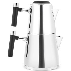 Resim Karaca Powersteel 316+ Arigato Çelik Çaydanlık Takımı Large Gümüş 