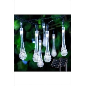 Resim Beyaz Renk 5 Metre 1 Adet Solar Dış Mekan Işıkları Güneş Enerjili Led Işıkları Beyaz 