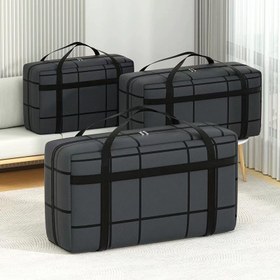 Resim 1 adet Büyük Kapasiteli Bagaj Saklama Çantası, Dayanıklı Non-Woven Kumaş ile Çoklu Bölümler, Giysiler ve Yorganlar için İdeal, Hareket ve Seyahat Organizasyonu, Giysi Saklama 
