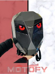 Resim Büyük Boy Versiyon Led Ekranlı Telefon Kontrollü Motosikletçi Karbon Sırt Çantası 