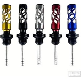 Resim Tongdashop Motorcycle İçin Alüminyum Alaşım Motor Yağı Seviye Göstergeli İçi Boş Yağ Çubuğu Siyah 