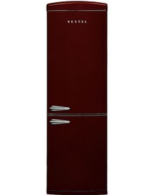 Resim Vestel Retro NFK37201 Bordo 330 LT No-Frost Kombi Tipi Buzdolabı 