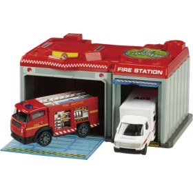 Resim Mega Oyuncak Express Wheels Metal Araçlı Çantalı Itfaiye Seti 