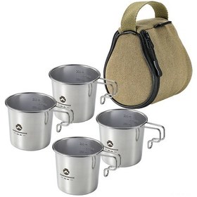 Resim Yaozixa 4'lü 304 Paslanmaz Çelik Sierra Bardak Seti + Kumaş Saklama Çantası - Kamp Ve Outdoor Kullanıma Uygun Çok Renkli 
