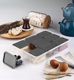Resim Mithra Life 8 Adet Gri Kapaklı Kahvaltılık Seti Saklama Kabı MIT1161 