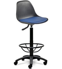 Resim Ofiscombin Ofis Kasiyer Hekim Eczane Sırtlı Bar Taburesi Sandalyesi Tabure Parlement Mavi Deri 00047499823 