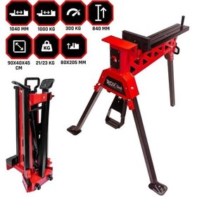 Resim Rox Wood 0194 Çok Amaçlı Katlanır Portatif Çalışma Tezgahı Kırmızı 
