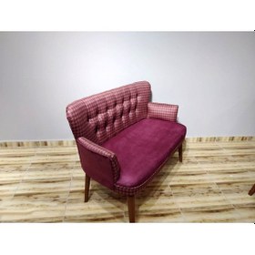 Resim Azra Mobilya Ikili Koltuk - Kanepe - Nubuk Kumaş - Ahşap Ayak - Modern Tasarım - Gül Kurusu Gül Kurusu 