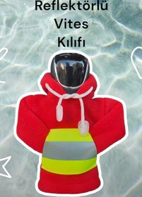 Resim KYLE XM Reflektörlü Polar Vites K ılıfı Araç Aksesuarı Hoodie Kapşonlu Vites Poları Sweatshirt Kıyafeti 