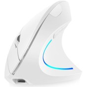 Resim Lemestar Dikey Ergonomik Kablosuz Mouse - 2.4g+bt5.1, 3 Seviye Dpı 800/1600/2400 , Rgb Işık, Şarj Edilebilir, Beyaz Optik 