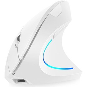 Resim Lemestar Dikey Ergonomik Kablosuz Mouse - 2.4g+bt5.1, 3 Seviye Dpı 800/1600/2400 , Rgb Işık, Şarj Edilebilir, Beyaz Optik 