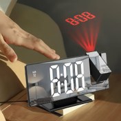 Resim 1 adet Fantezi Temalı Dijital Çalar Saat, Geniş LED Ekranlı, USB Güçlü Projeksiyon Duvar Saati, Manuel Kapatma Zil Sesi, Dikdörtgen Plastik Şekil, Hafıza Fonksiyonu, Noel, Sevgililer Günü, Yeni Yıl Hediyesi için İdeal 