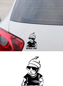 Resim New Jargon Arabada Bebek Var Araba Sticker - Oto Sticker - Araba Sticker - 20 Cm 