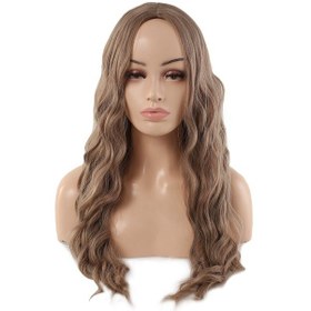 Resim Su Dalgası Uzun Perçemsiz Fiber Sentetik Peruk / Küllü Bebek Sarı - Aysc-462081 Karışık - Çok Renkli 