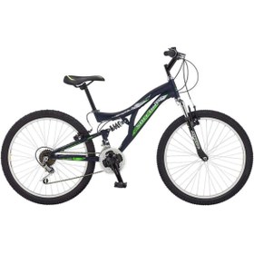 Resim Salcano Hector 24 V Fren 21 Vites Çift Amortisörlü 24 Jant Dağ Bisikleti Siyah Yeşil 