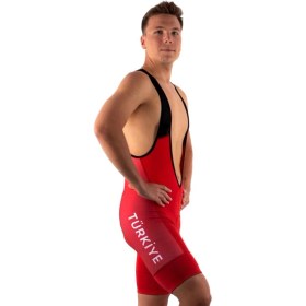 Resim Jordanred Kırmızı Türkiye Askılı Kısa Bisiklet Taytı 