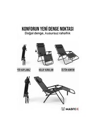 Resim Madfox Easyrest Katlanır Şezlong Sandalye Siyah Siyah 