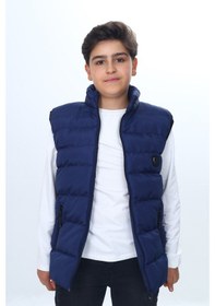 Resim Toontoy Kids Toontoy Erkek Çocuk Su İtici Dik Yaka Fermuarlı Cepli Şişme Yelek Lacivert 