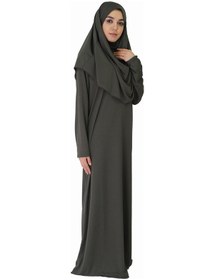 Resim Zehranaz Namaz Elbisesi Koyu Haki Fermuarsız Namaz Elbisesi Koyu Haki 