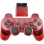 Resim Kablosuz Sony Ps2 Için Playstation 2 Konsolu Joystick Çift Tiuşim Şok Joypa Kırmızı 