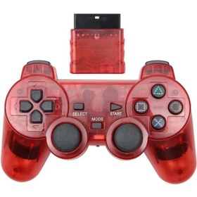 Resim Kablosuz Sony Ps2 Için Playstation 2 Konsolu Joystick Çift Tiuşim Şok Joypa Kırmızı 