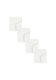 Resim 4 Adet 40 X 80 + 10 Cm Anne Yanı Lastikli Penye Kumaş Bebek Çarşafı-beyaz 