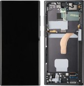 Resim Te Samsung Uyumlu S22 Ultra S908 Uyumlu Çıtalı A Kalite Lcd Ekran Siyah 