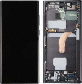 Resim Te Samsung Uyumlu S22 Ultra S908 Uyumlu Çıtalı A Kalite Lcd Ekran Siyah 