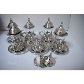 Resim 6 Kişilik 30 Parça Çay Bardağı Takımı Gümüş 