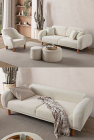 Resim EDSY HOME Regnum Koltuk Takımı 3+1 Krem Renk 