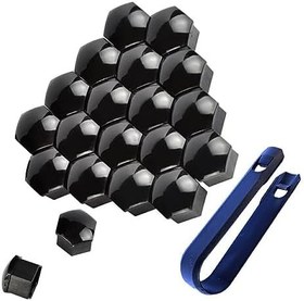 Resim 20 adet araba tekerlek cıvata golf sopası kılıfı araç oto lastik kapağı taşınabilir dış koruyucu dekorasyon tıpalar yedek, Siyah, 21mm 