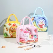 Resim Taşınabilir Yemek Çantası Sevimli Bento Paketi İzole Edilmiş 3D Desenli 