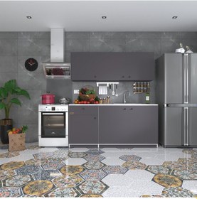 Resim Kenzlife Hazır Mutfak Seti Heyula Gri 180 Cm Genişlik Üst Tezgahsız 