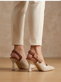 Resim Nesilshoes Nesil Shoes Gabbel 205 Ten Rugan Topuklu Kadın Sandalet 
