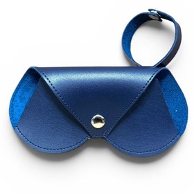 Resim Mia Belt Asılabilir Gözlük Kılıfı Kalp Model Lacivert Suni Deri Çanta Charmı 