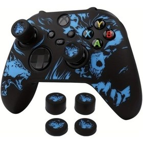 Resim Sunshine022 Xbox Series S Kontrol Kılıfı Soft Silikon Kapak Joystick Başlıkları Mavi 