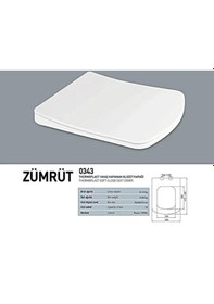 Resim Nkp Zümrüt Kare Klozet Kapağı Beyaz Yavaş Kapanan 