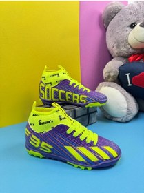 Resim Nstil Erkek Çocuk Halısaha Krampon Çoraplı Çivili Futbol Spor Ayakkabısı F35KR 
