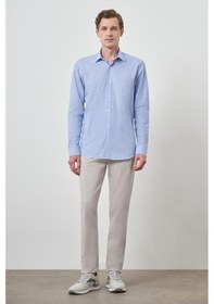 Resim Erkek A. Mavi Pamuk Trend Slim Fit Sert Yaka Gömlek 25mc004056311 A. Mavi A. Mavi 