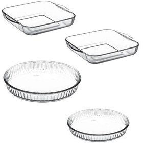 Resim Paşabahçe Borcam Kare Yuvarlak 4'lü Borcam Seti 