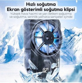Resim Polham Tüm Telefonlara Uyumlu 7000rpm Buz Tipi Soğutucu Buz Mavisi Led Işık Oyuncular İçin Özel Tasarım 