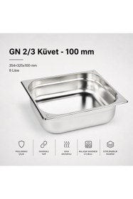 Resim Genel Markalar Paslanmaz Çelik Gastronom/gastronorm Küvet Gn 2/3-100 (35,4 X 32,5 X 10 CM) 